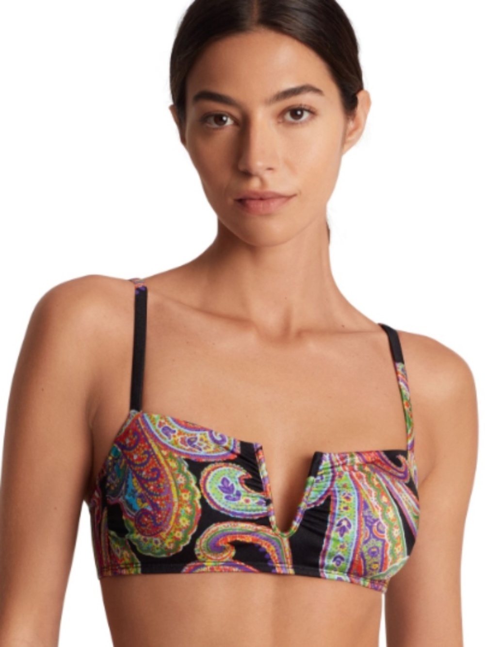 Lauren Ralph Lauren Women's Paisley-Print U-Wire Bikini Top Swim Size 12 12013